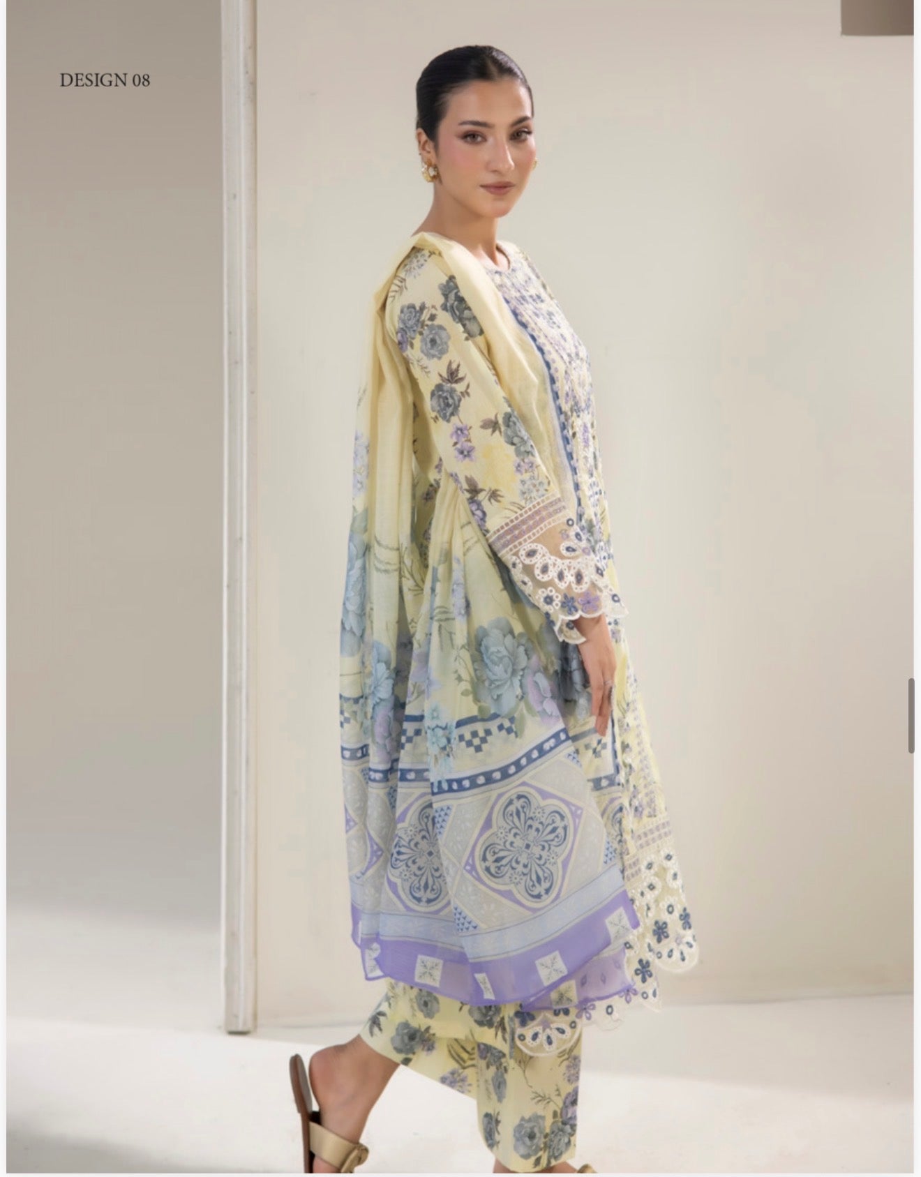 Adan Liba’s 3 piece Lawn cotton original designer embroidered ladies dress B613