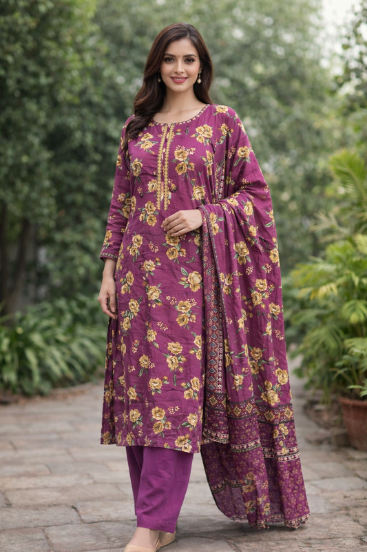 Brit 3 piece Dhanak Pakistani ladies Winter collection suit B398