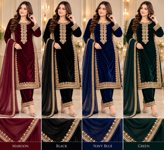 BRIT- GL 3 piece velvet designer collection B812