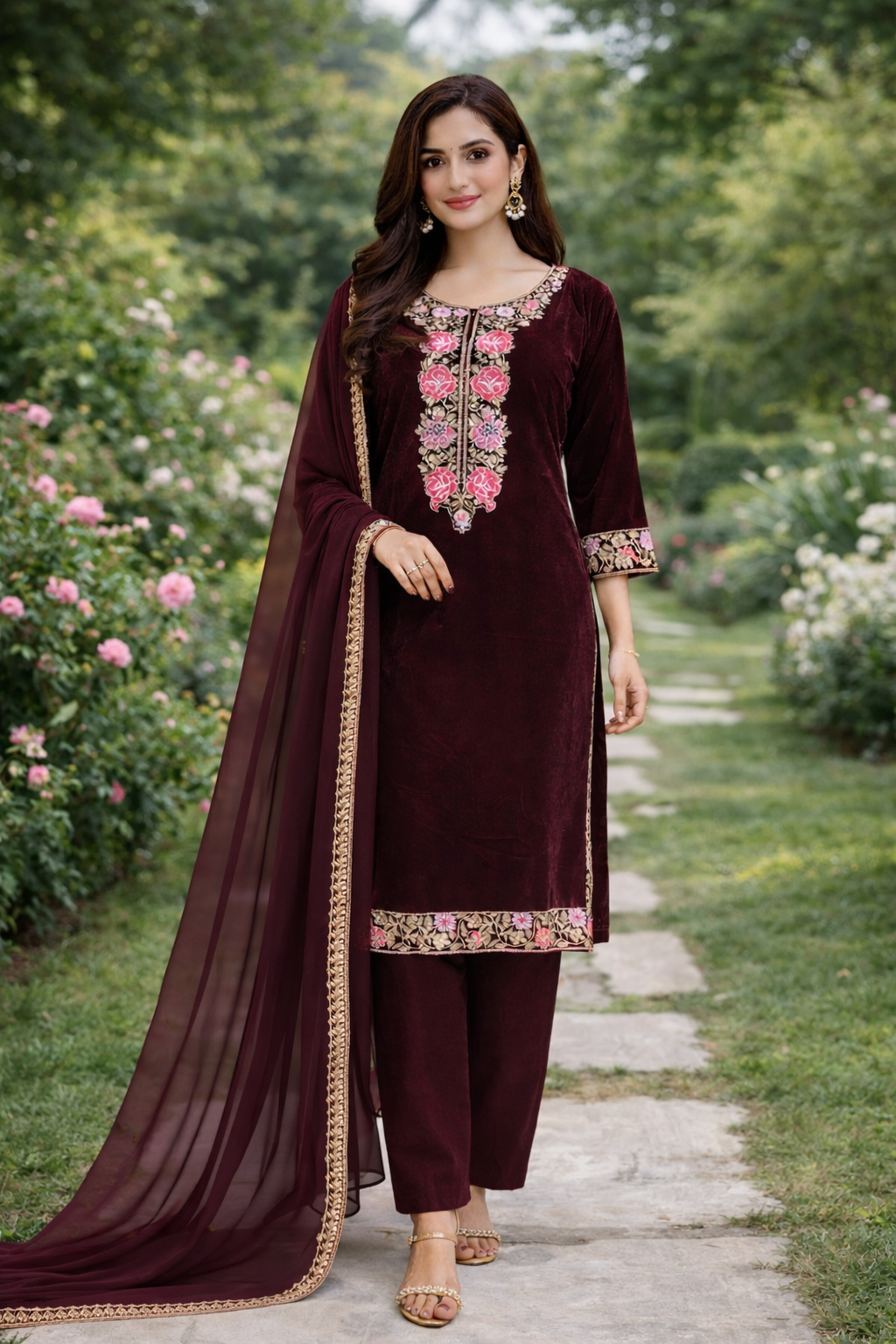 Brit 3 piece luxury Valvet _81042 Pakistani ladies suit B481