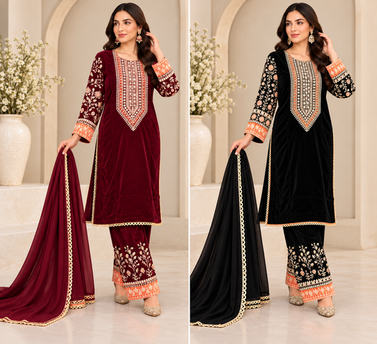 BRIT- GL 3 piece valvet designer collection B794