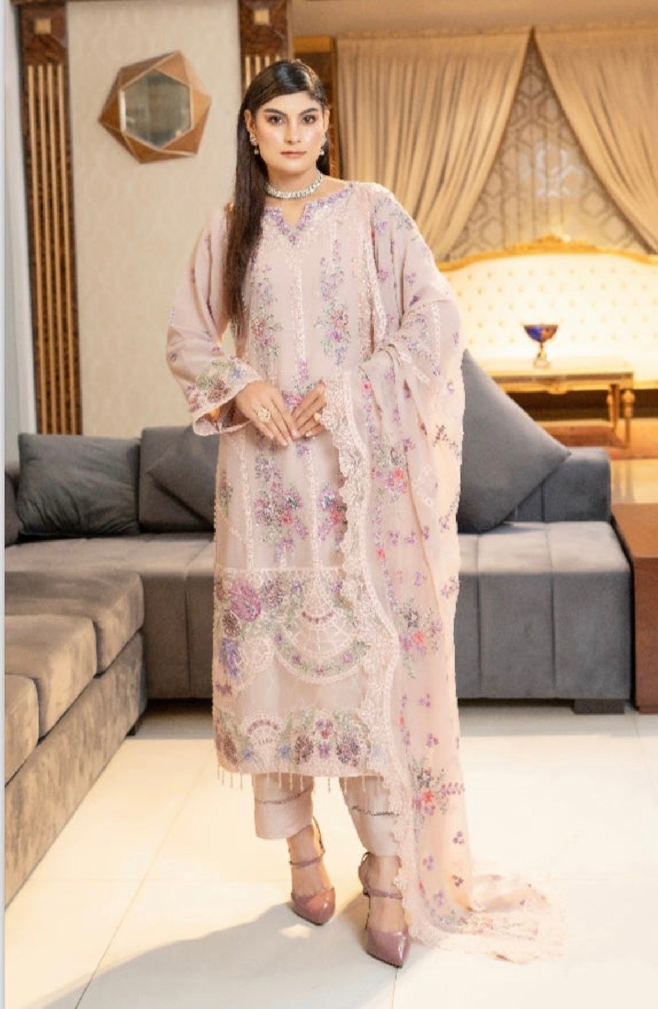 Munira designer 3 piece chiffon_9076 ladies suit B89