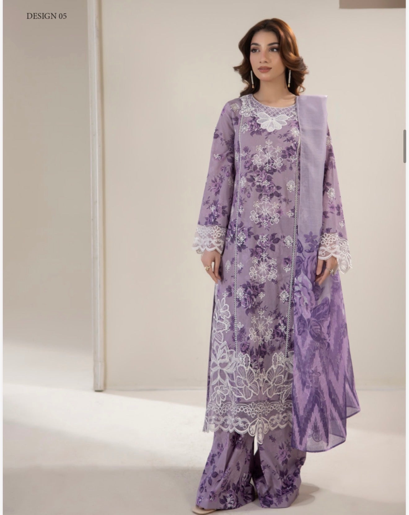Adan Liba’s 3 piece Lawn cotton original designer embroidered ladies dress B613