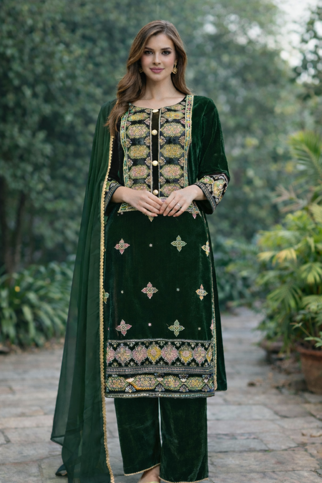 Brit 3 piece Valvet_81042 Pakistani ladies suit B426