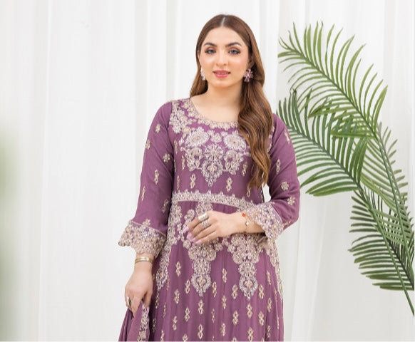 Brit 3 piece chiffon mother and daughter _100225 pink ladies suit B139