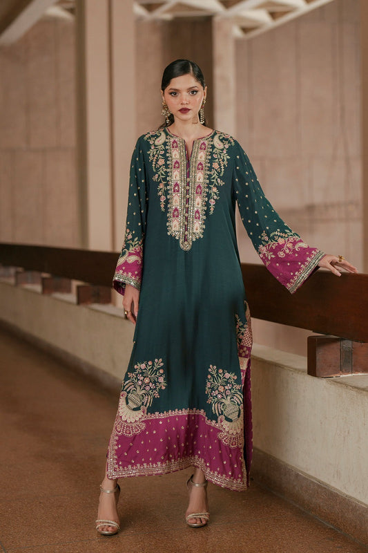 ETHNICH 2 piece embroidery Viscous ladies dress B608