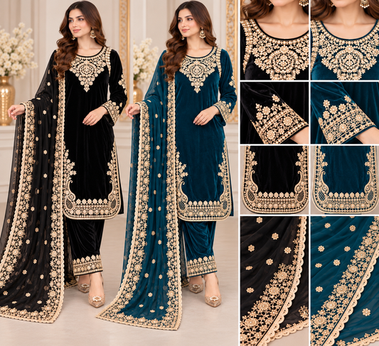 BRIT- GL 3 piece velvet designer collection B813
