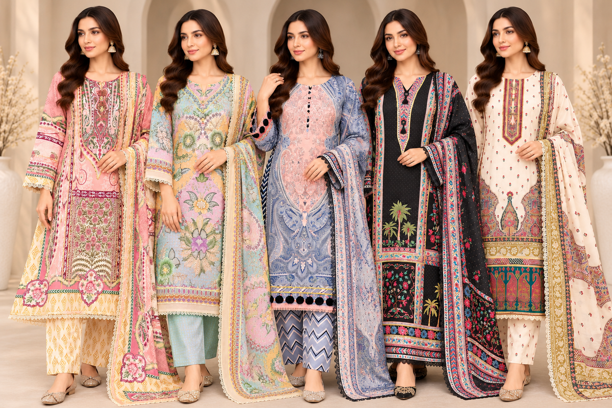 BRIT- GL 3 piece winter cotton designer collection B834