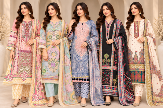 BRIT- GL 3 piece winter cotton designer collection B834