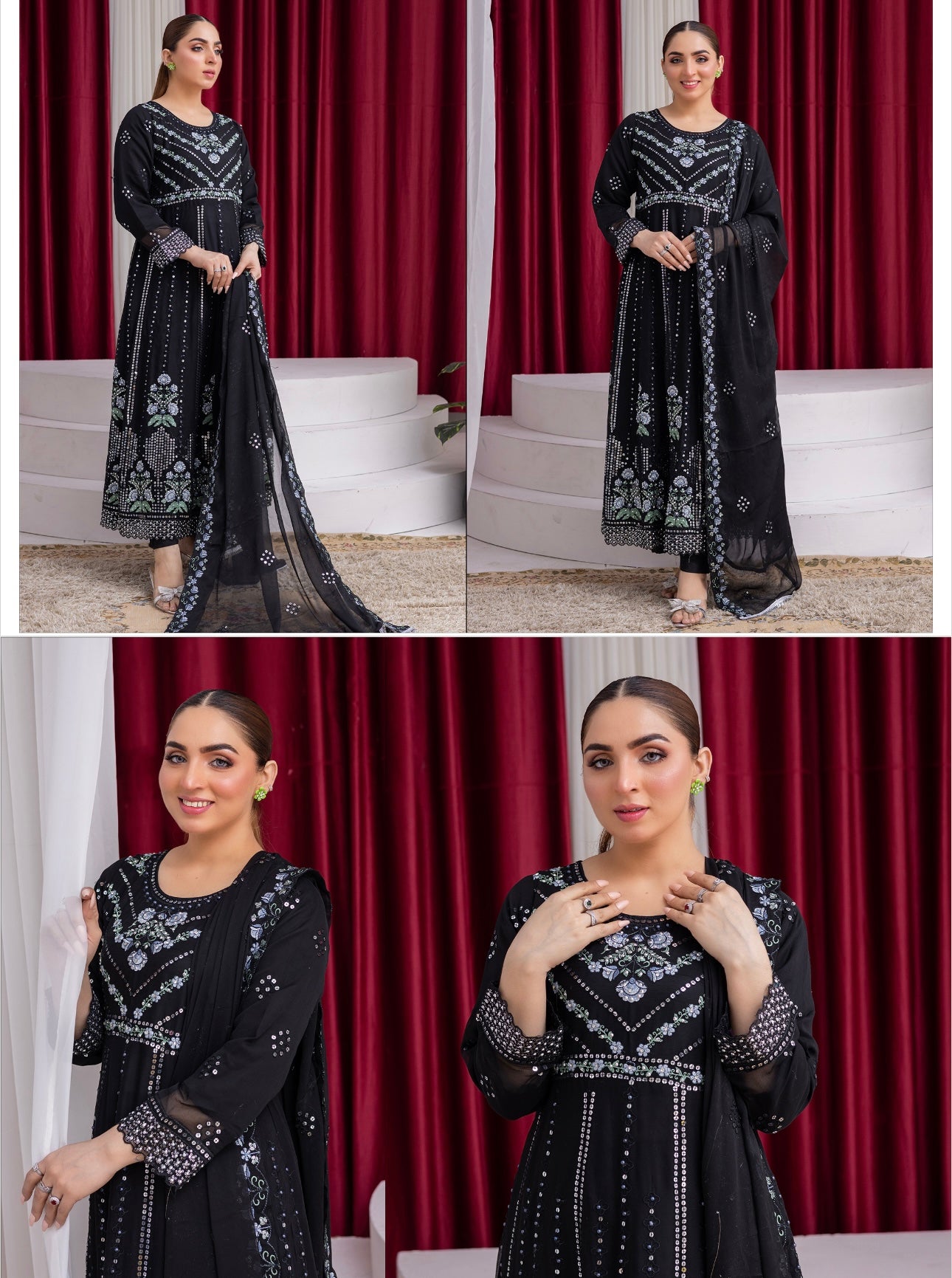 Brit 3 piece luxury chiffon maxi_81042 Pakistani ladies suit B190.