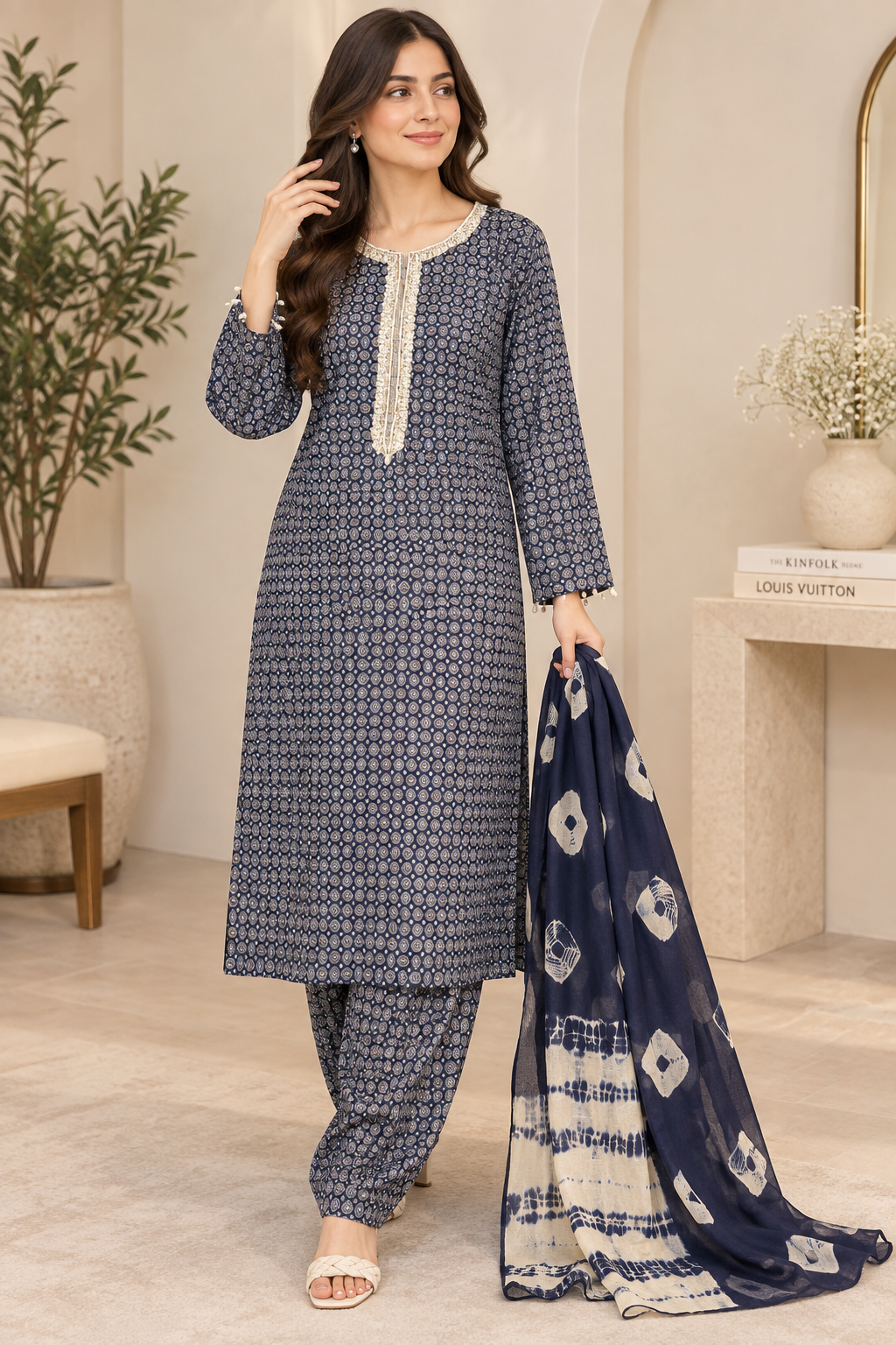 SAPHIRE INSPIRED 3 piece SILK casual collection B781