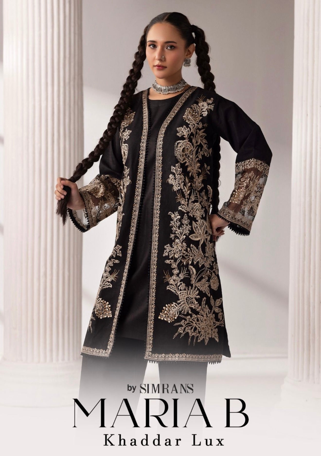Maria B inspired 3 piece Khadar Pakistani ladies suit B428