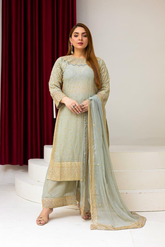 Brit 3 piece chiffon _81042 Pakistani ladies suit B233