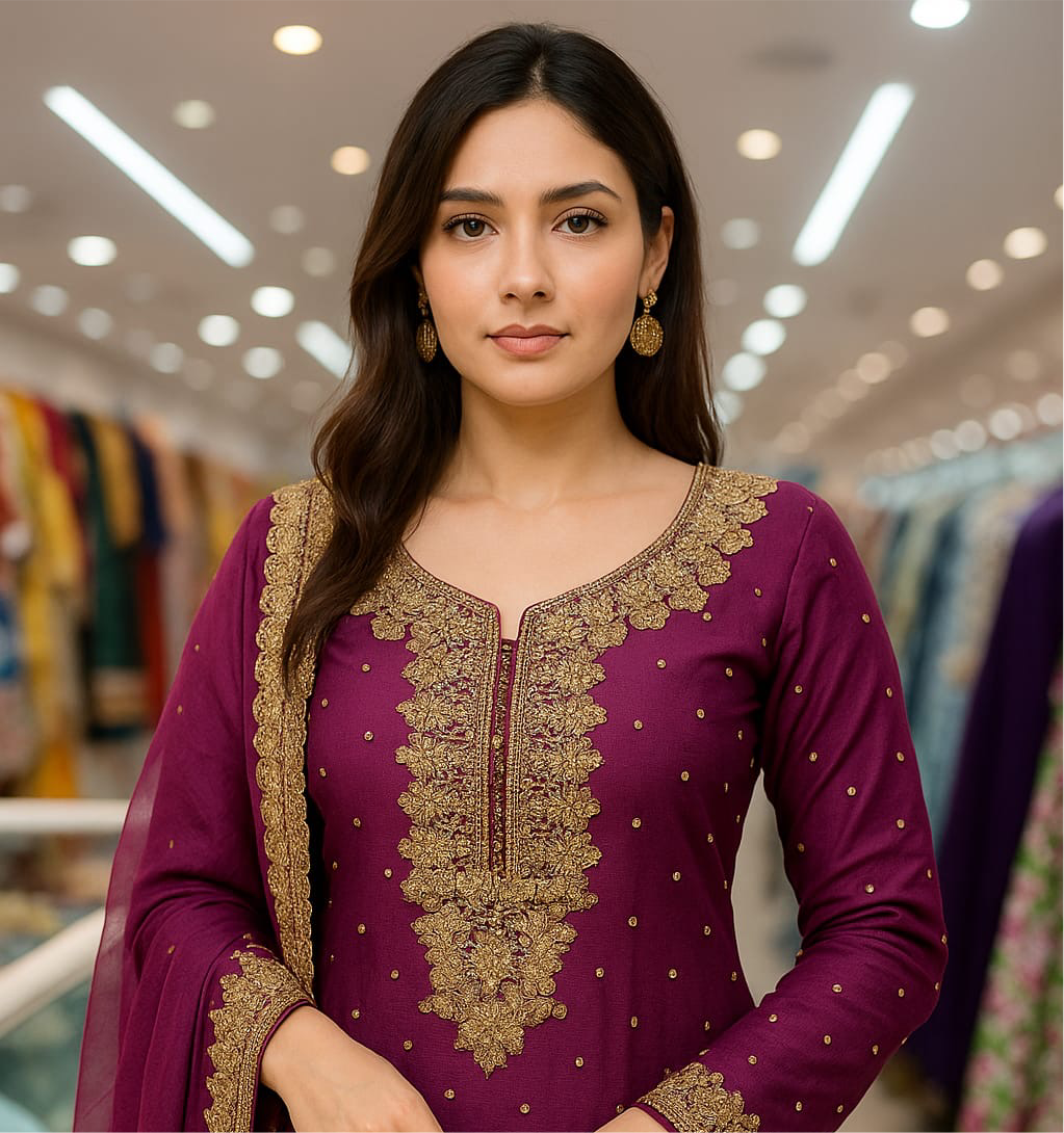 Nida 3 piece luxury chiffon _81042 Pakistani ladies suit B217