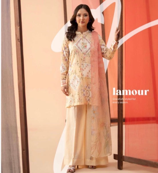 JESMINE INSPIRED 3 piece luxury lawn collection ladies dress B669