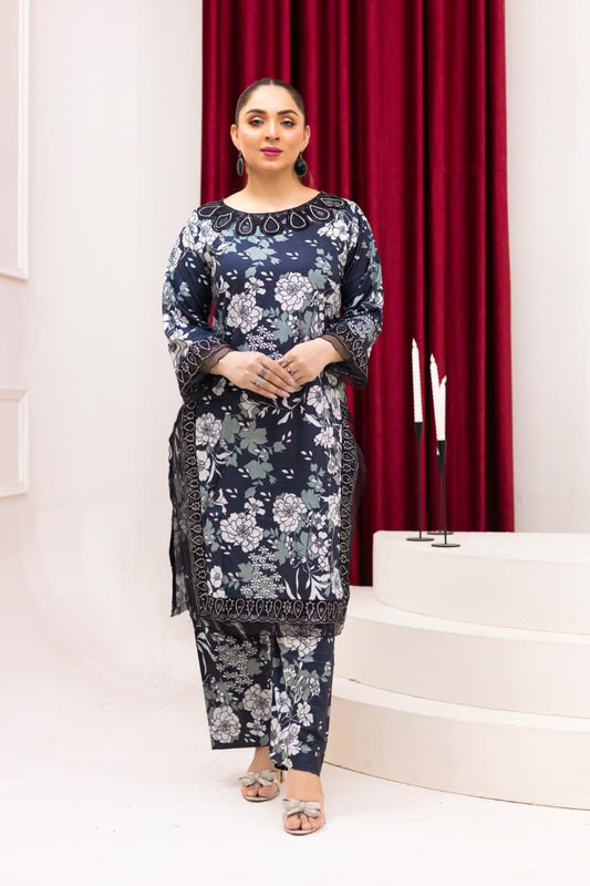 Brit 3 piece linen_81042 Pakistani ladies suit orange B271