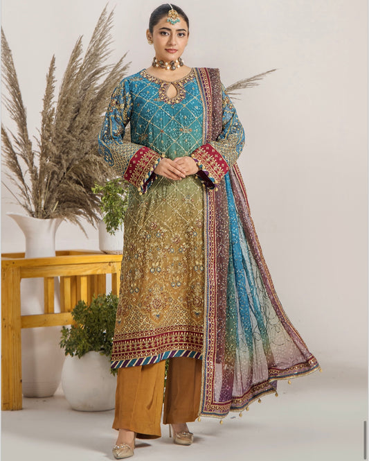 TT 3 piece luxury embroidery chiffon_81042 Pakistani ladies suit B236