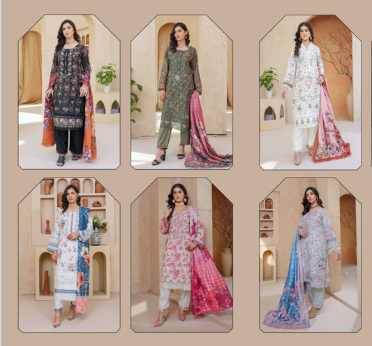 Brit 3 piece Dhanak Pakistani ladies Winter collection suit B409