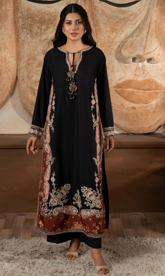 Ethnic 2 piece luxury viscous ladies dress B711