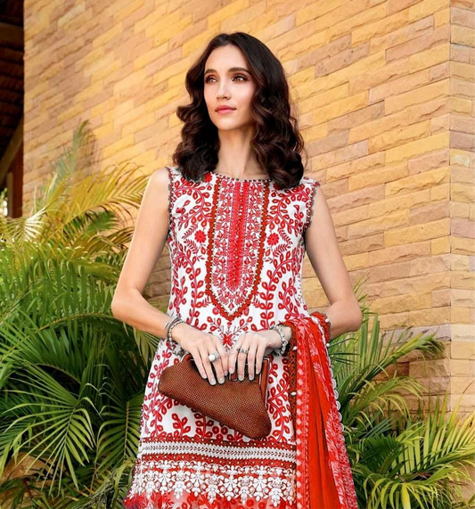 M Print  inspired 3 piece luxury lawn_81042 Pakistani ladies suit B199