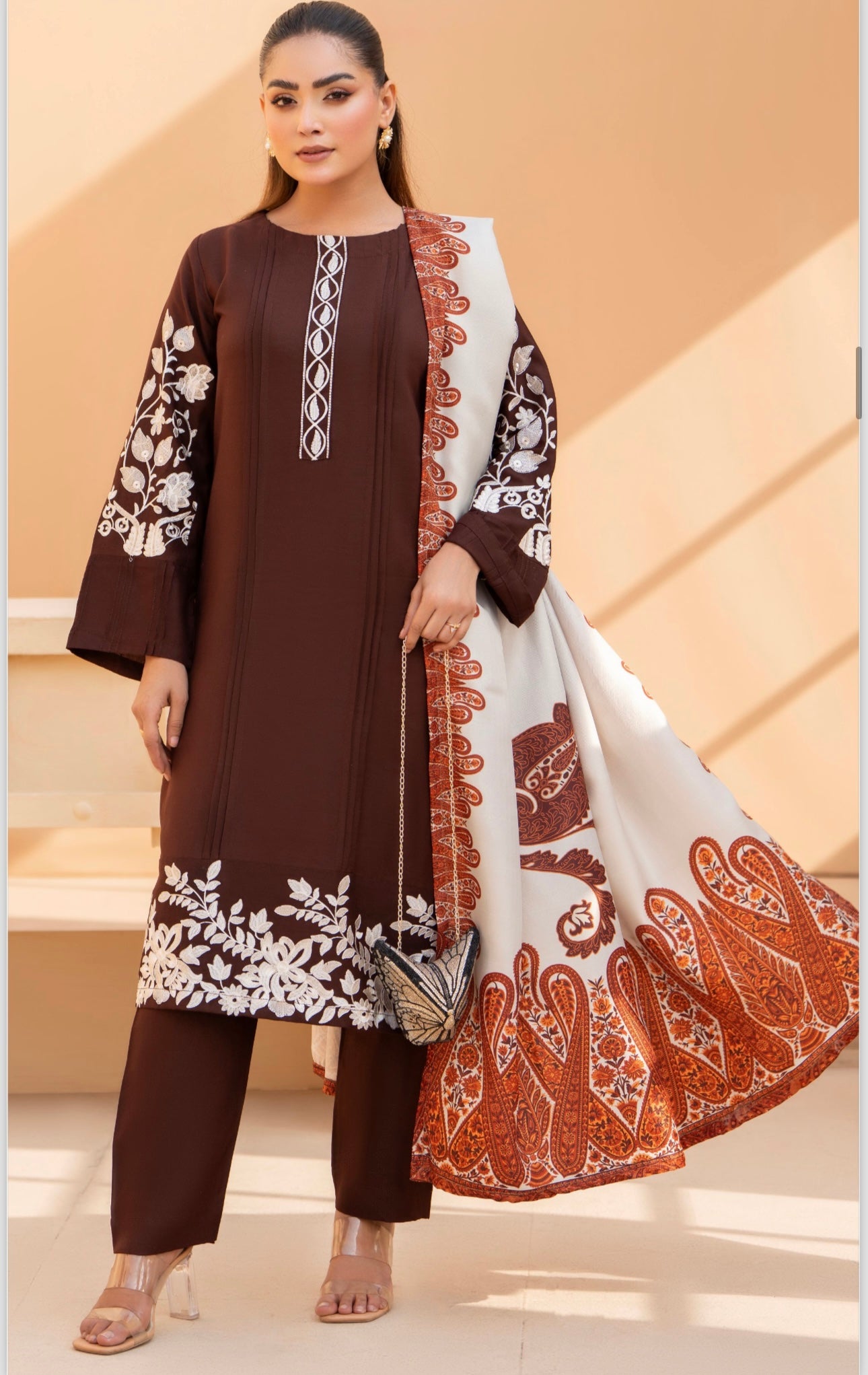 Brit NORE 3 piece luxury Dhanak _81042 Pakistani ladies suit R316