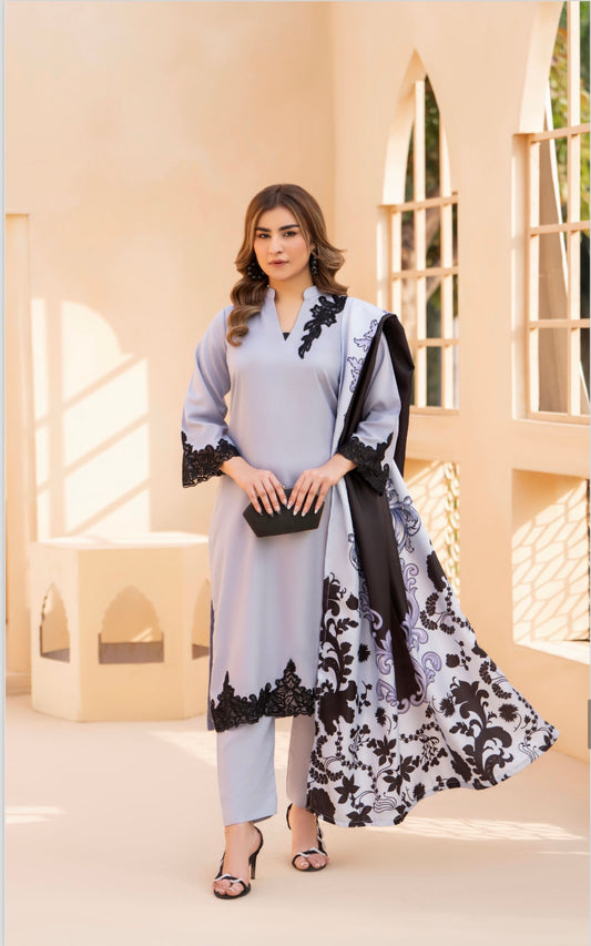 Brit NORE 3 piece luxury Dhanak _81042 Pakistani ladies suit R316