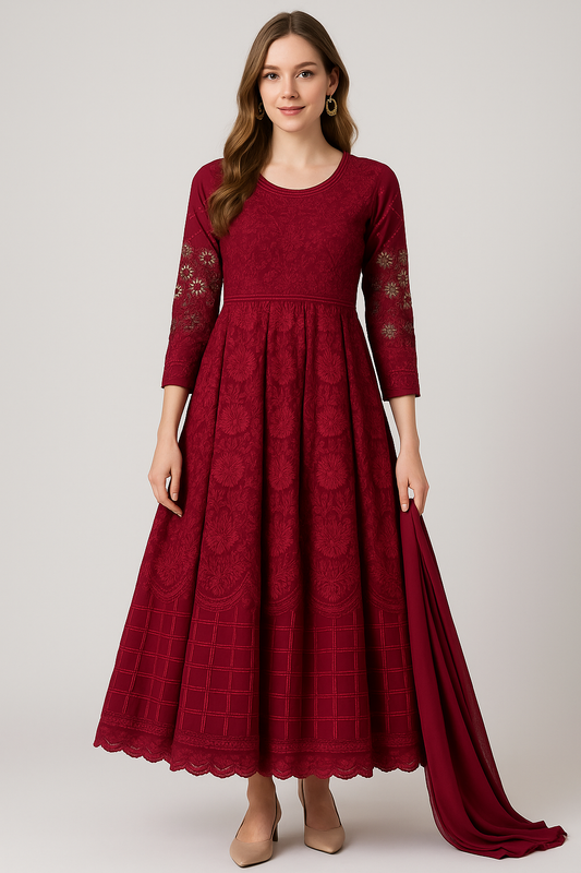 Brit 3 piece chiffon maxi_81042 Pakistani ladies suit  B272