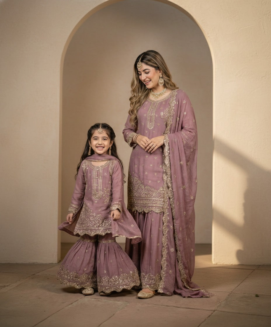 KIDS 3 piece luxury chiffon _81042 Pakistani ladies suit B510