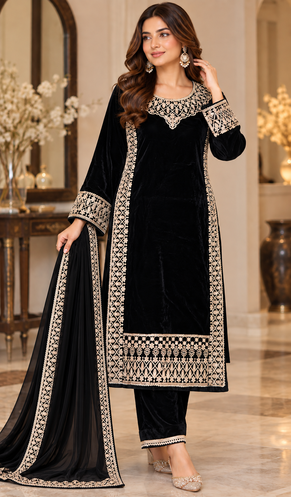 BRIT- GL 3 piece valvet designer collection B804