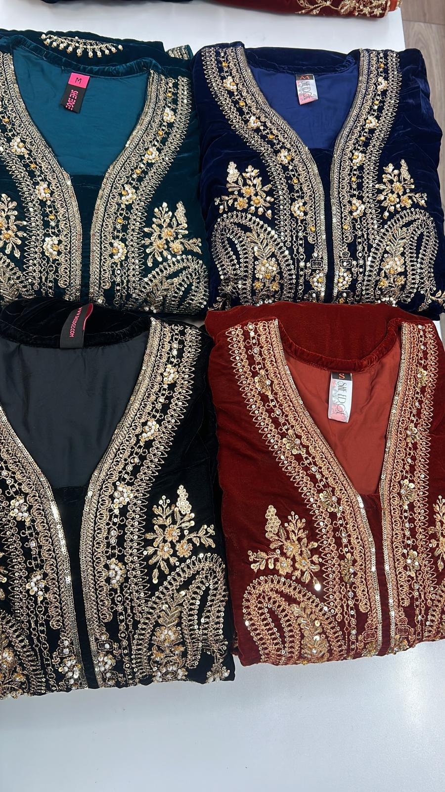 Brit 3 piece luxury Valvet winter Pakistani ladies suit_B314