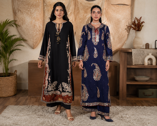 Ethnic 2 piece luxury viscous ladies dress B711