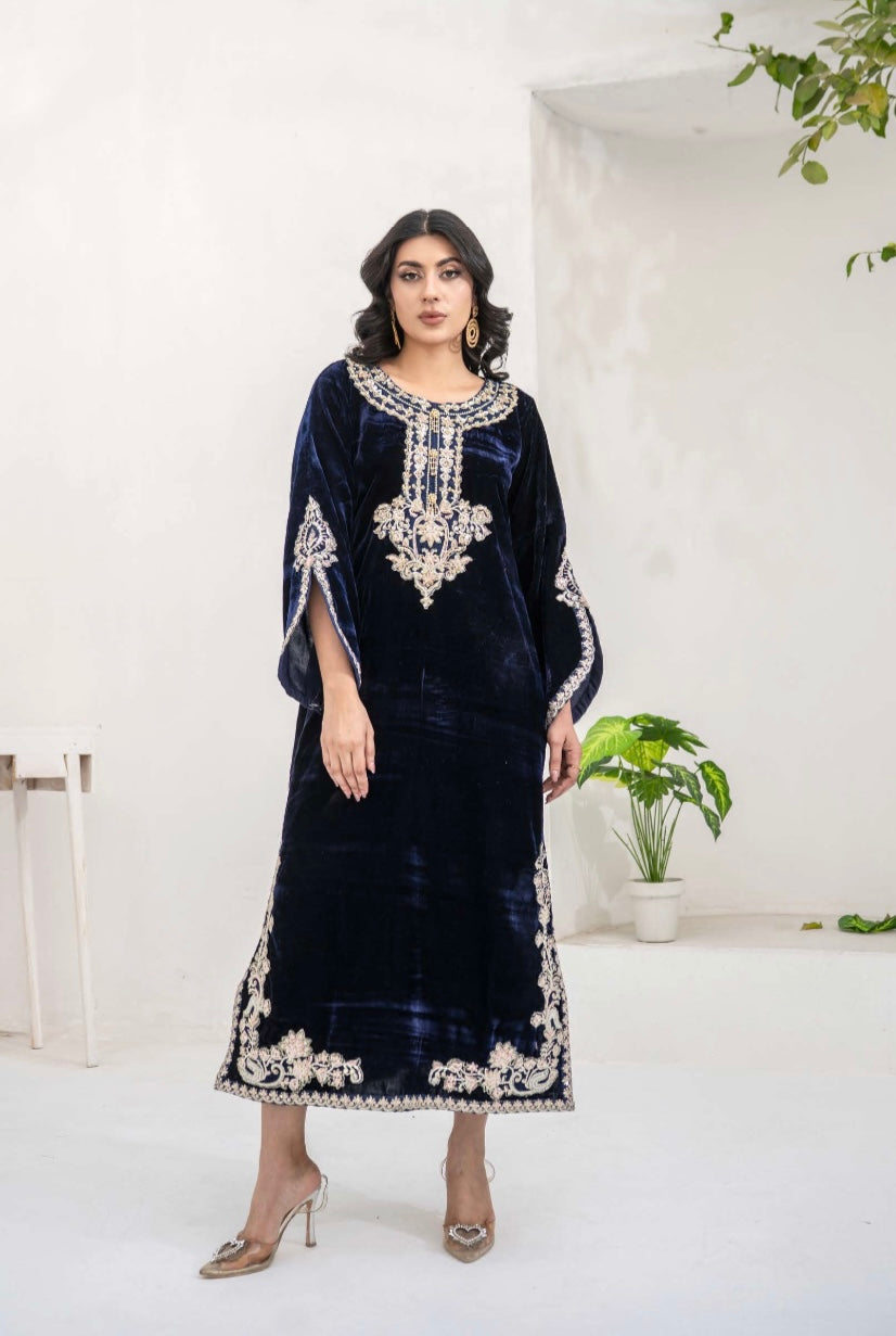 Ethnic inspired 1 piece MICRO Valvet KURTA Pakistani ladies Winter collection suit B412
