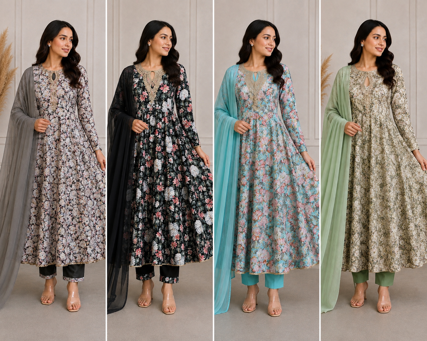 BRIT 3 piece luxury Designer chiffon ladies Maxi dress B692