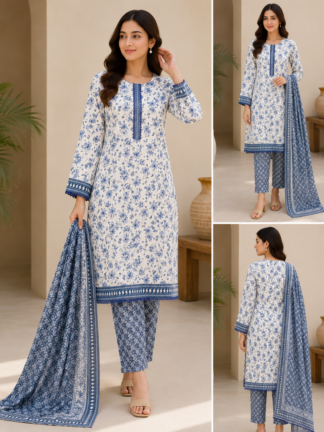 Bin Saeed 3 piece luxury lawn collection ladies dress B653
