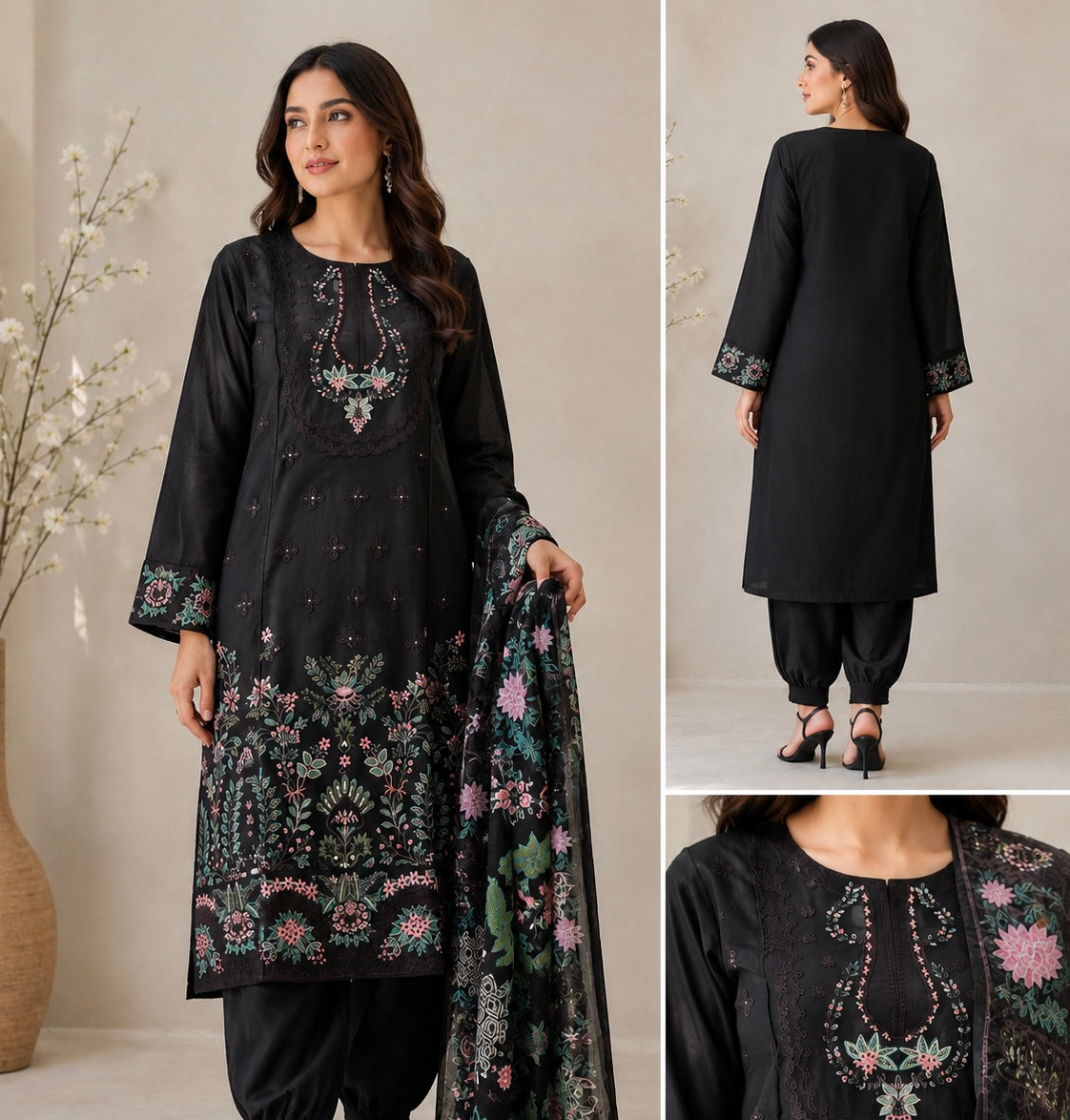 BRIT 3 piece Viscouse collection ladies dress B725