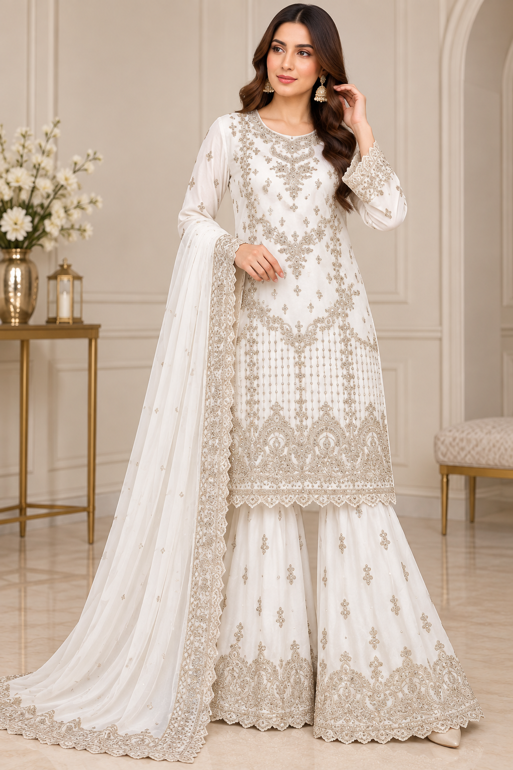 Mother and daughter 3 piece chiffon 81042 Pakistani ladies suit B615