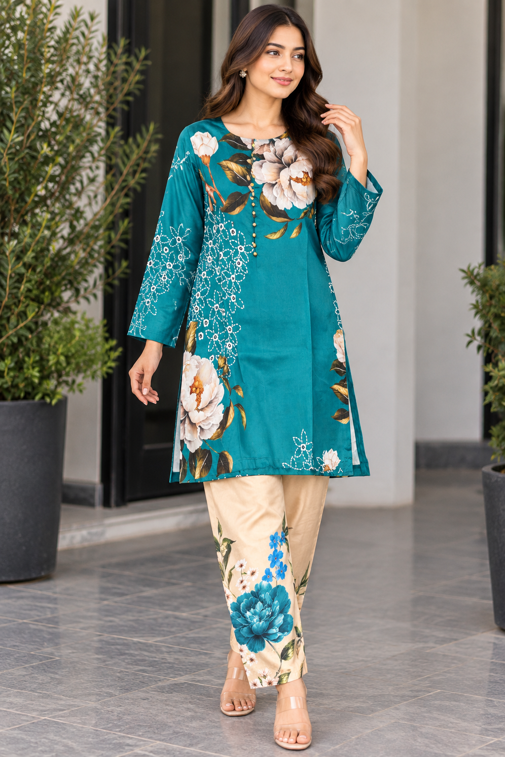 BRIT 2 piece silk  collection ladies dress B762
