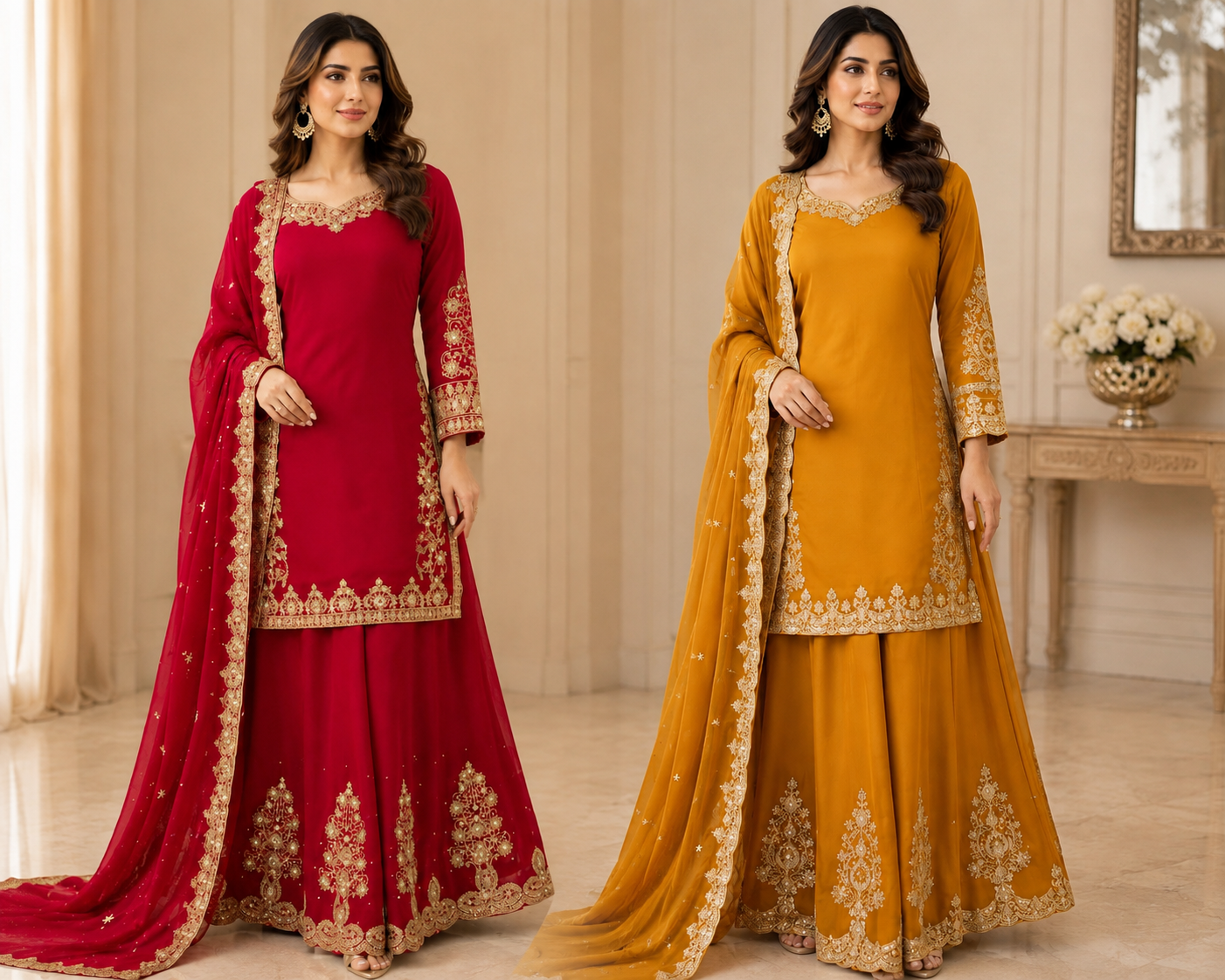 Brit 3 piece luxury chiffon ladies dress B697