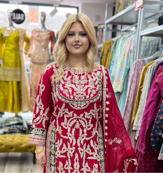 Brit 3 piece luxury chiffon_81042 Pakistani ladies suit B243