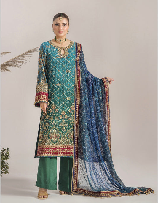 TT 3 piece luxury embroidery chiffon_81042 Pakistani ladies suit B236