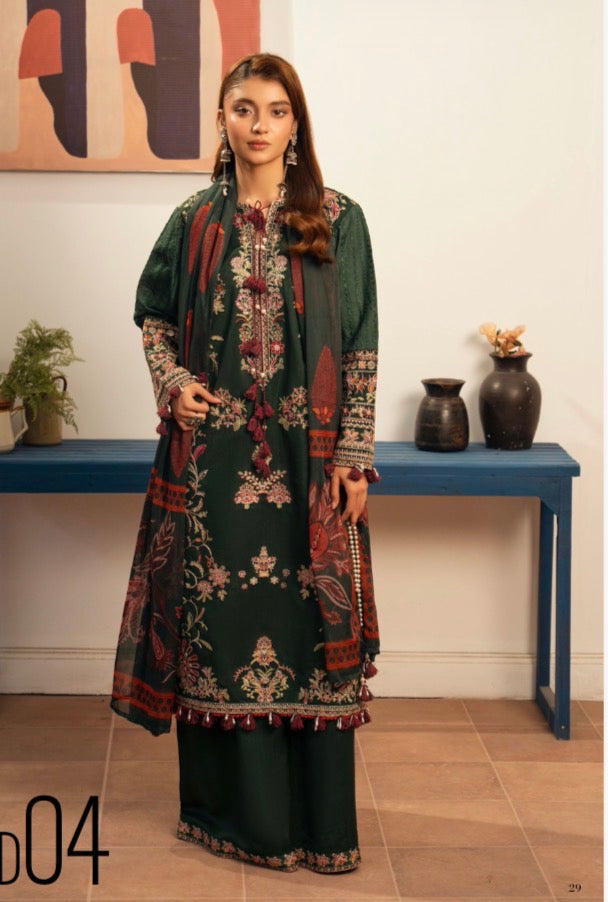 Hussain Rehar Inspired 3 piece luxury linen EID COLLECTION _81042 Pakistani ladies suit B51820