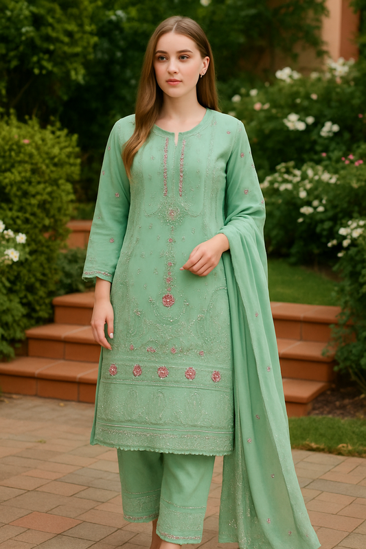 Brit 3 piece luxury chiffon_81042 Pakistani ladies suit  B238