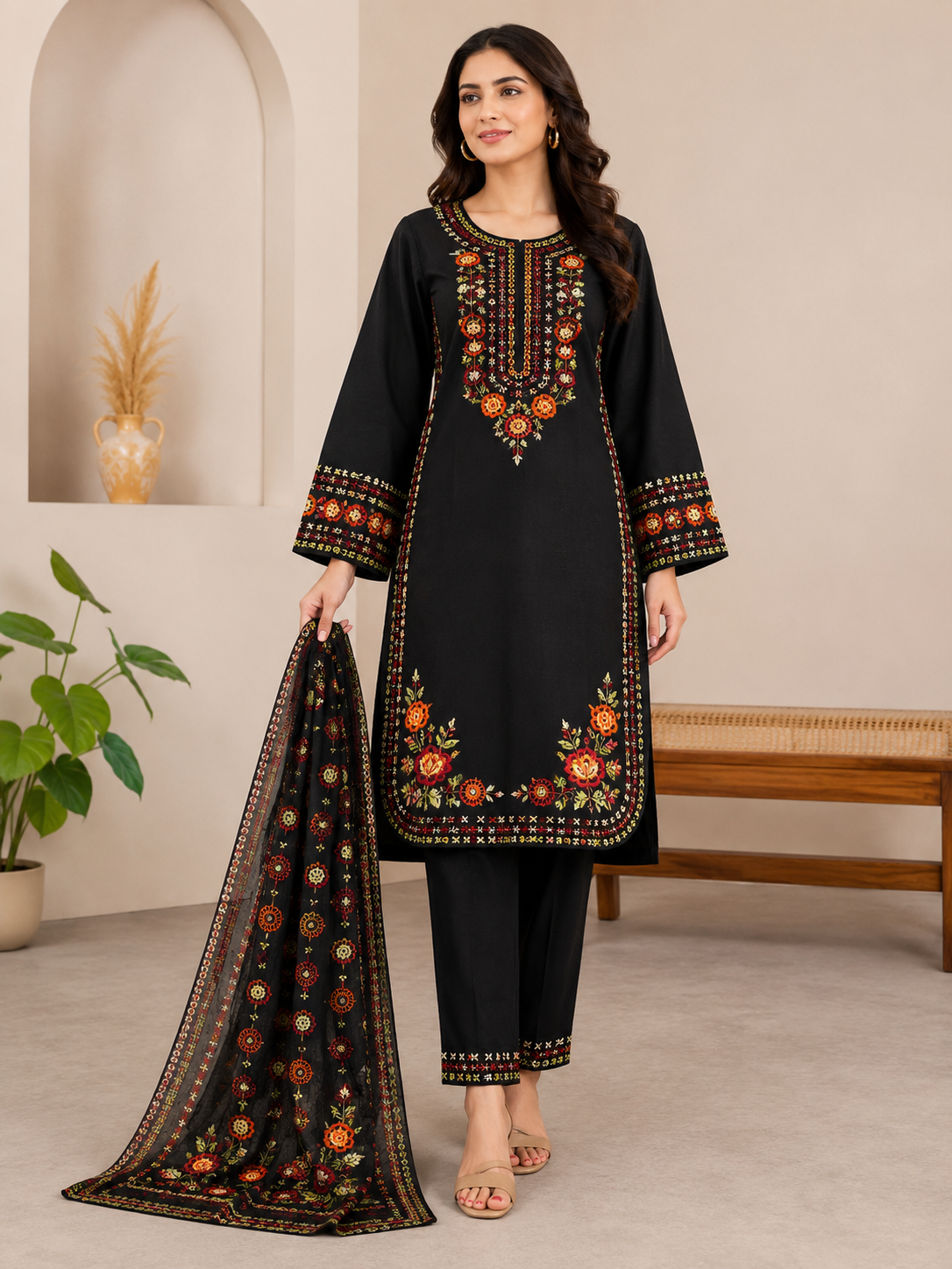 KAARMA inspired 3 piece luxury cotton ladies dress B654