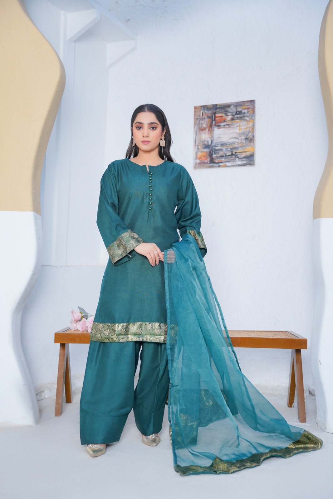 Brit 3 piece Farshi Salwar _100253 ladies suit B146