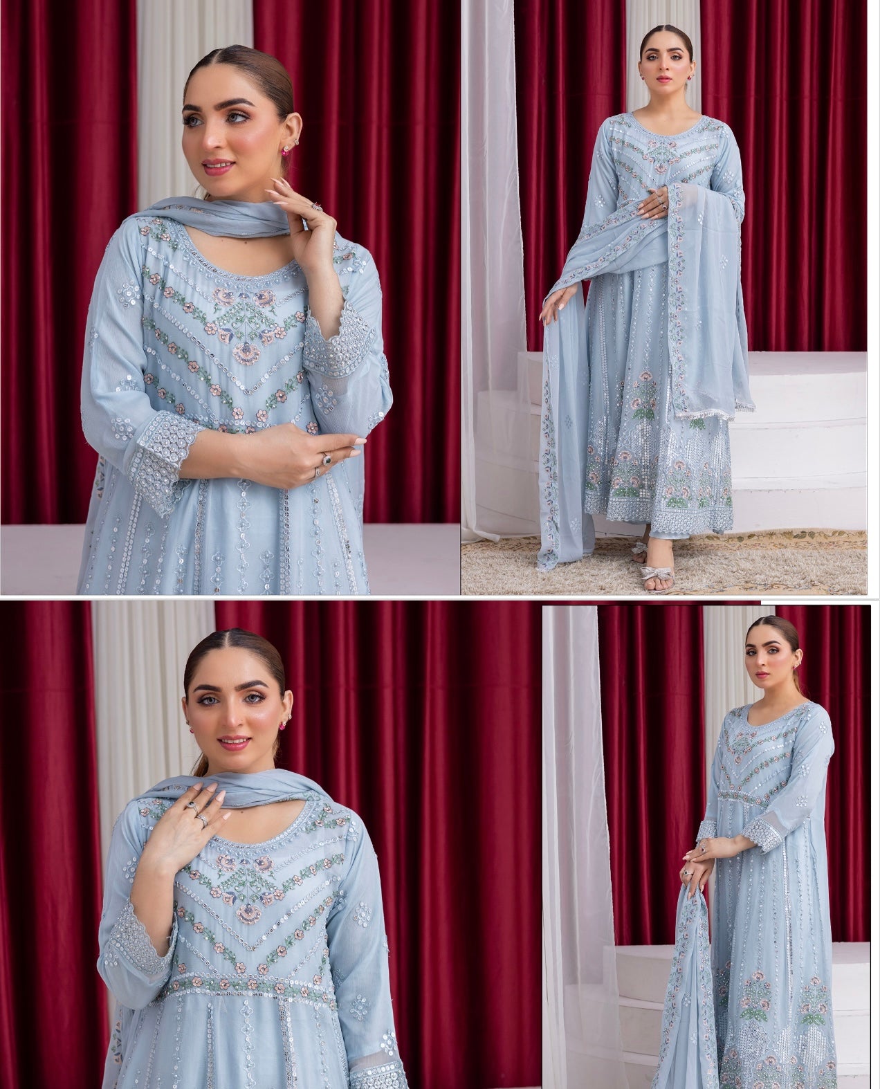 Brit 3 piece luxury chiffon maxi_81042 Pakistani ladies suit B190.