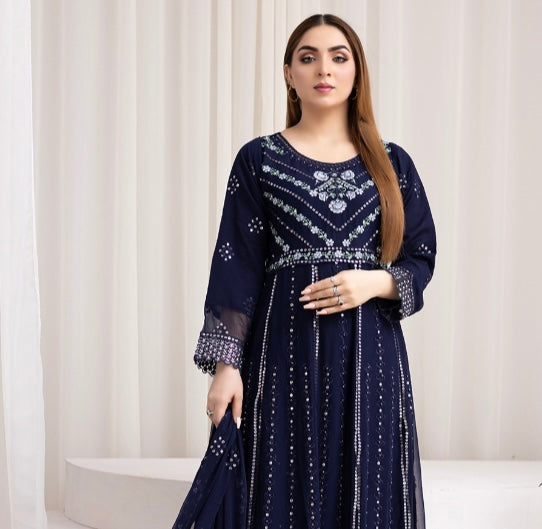 Brit 3 piece luxury chiffon maxi_81042 Pakistani ladies suit B190.