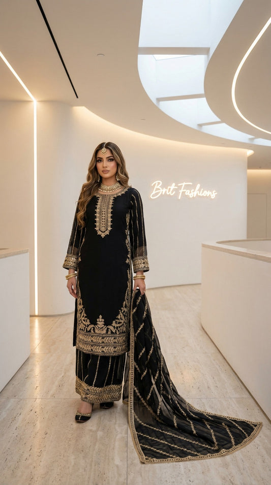 Brit 3 piece luxury Chiffon _81042 Pakistani ladies suit B503