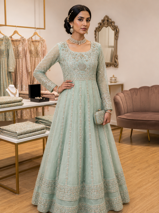 BRIT 3 piece luxury Designer chiffon Maxi collection B718