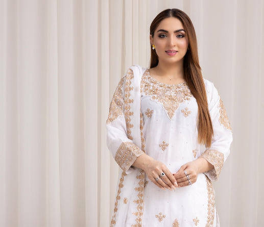 Brit Mother and Daughter 3 piece Chiffon_100293 white B100