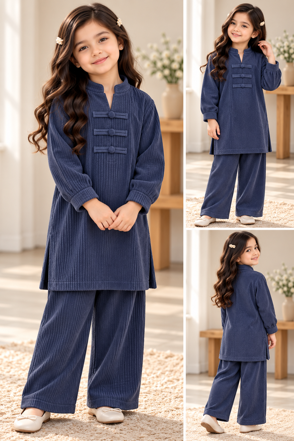 Kids 2 piece modest wear cord winter collection B811